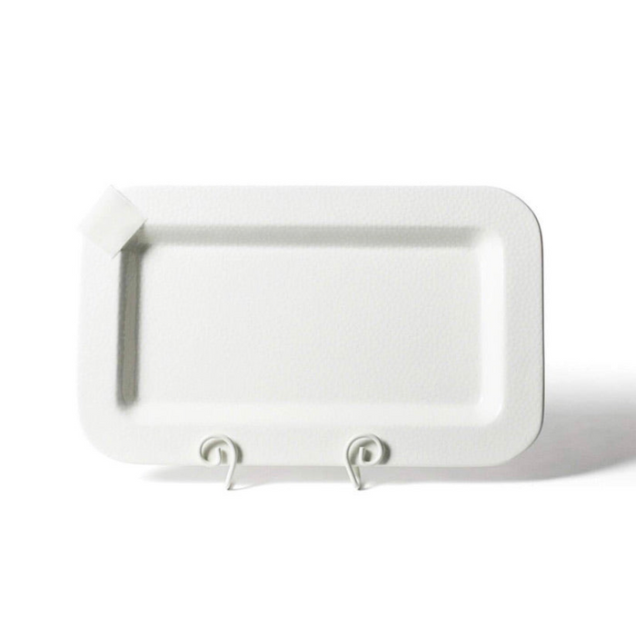 Happy Everything White Small Dot Mini Entertaining Rectangle Platter