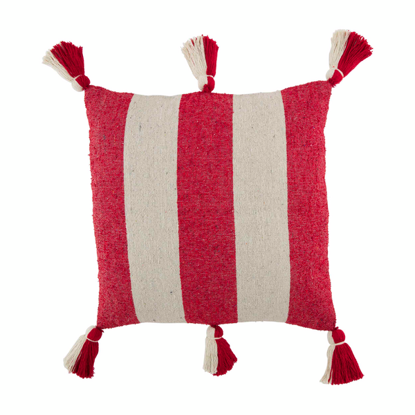 Mud Pie Stripes Red Ponchaa Pillow