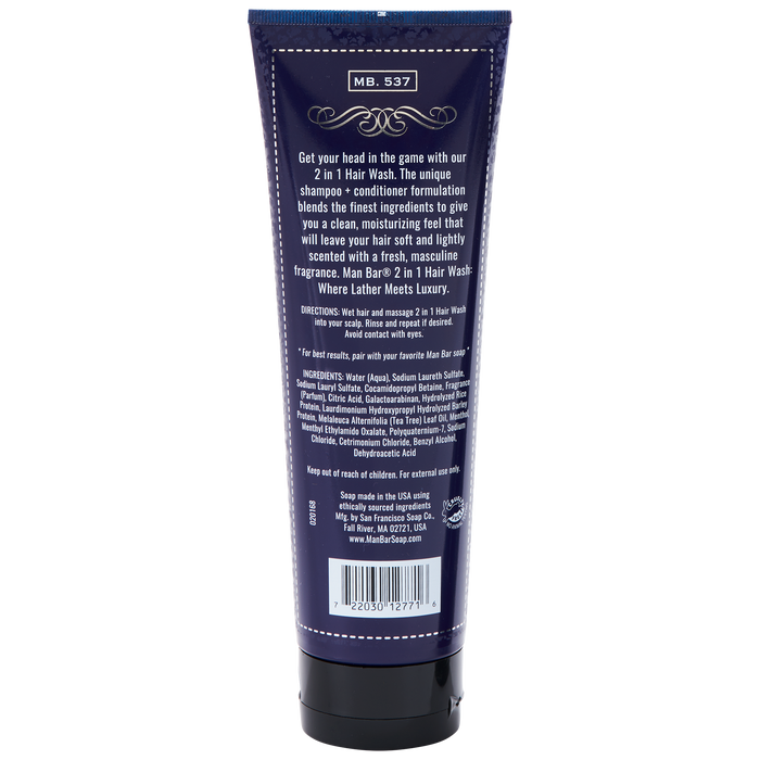 Man Bar 2 in 1 Hair Wash Silver Sage & Bergamot