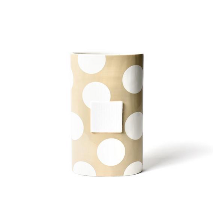 Happy Everything Neutral Dot Big Oval Vase