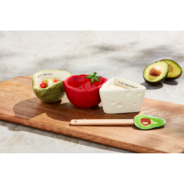 Mud Pie Salsa, Guac & Queso Tidbit Set