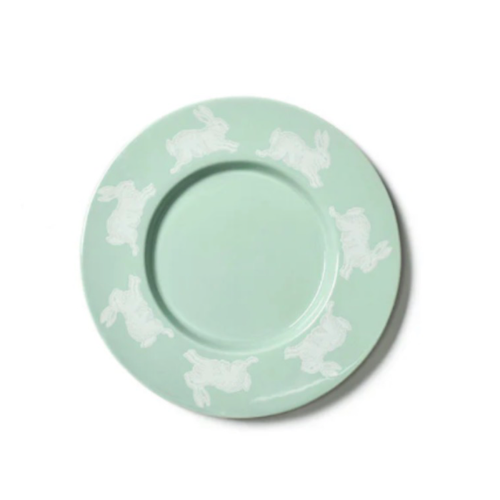 Coton Colors Speckled Rabbit Rimmed Salad Plate Sage