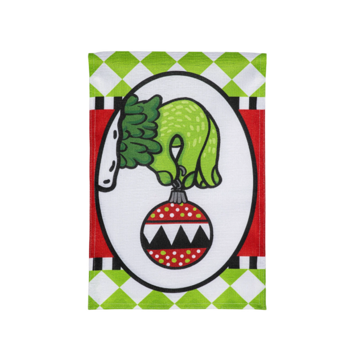 Christmas Monster Ornament Burlap Garden Flag