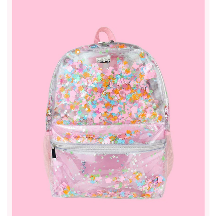 Packed Party Flower Shop Confetti Clear Backpack Medium