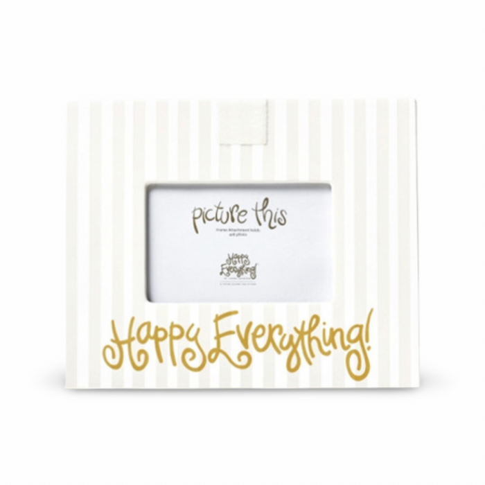 Happy Everything White Stripe Mini Frame