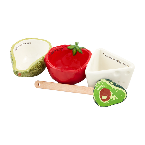 Mud Pie Salsa, Guac & Queso Tidbit Set