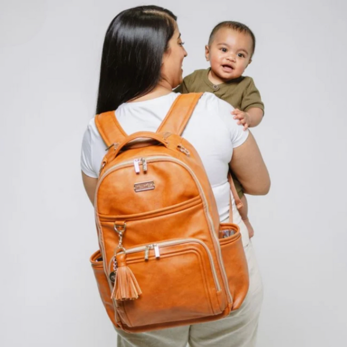 Itzy Ritzy Boss Plus Backpack Diaper Bag - Cognac