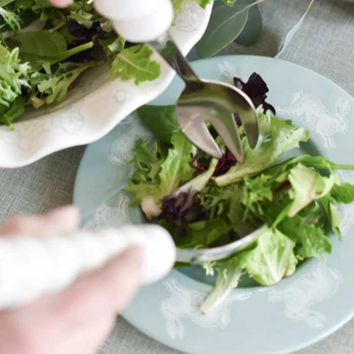 Coton Colors Speckled Rabbit Rimmed Salad Plate Sage