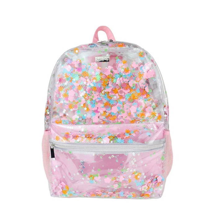 Packed Party Flower Shop Confetti Clear Backpack Medium