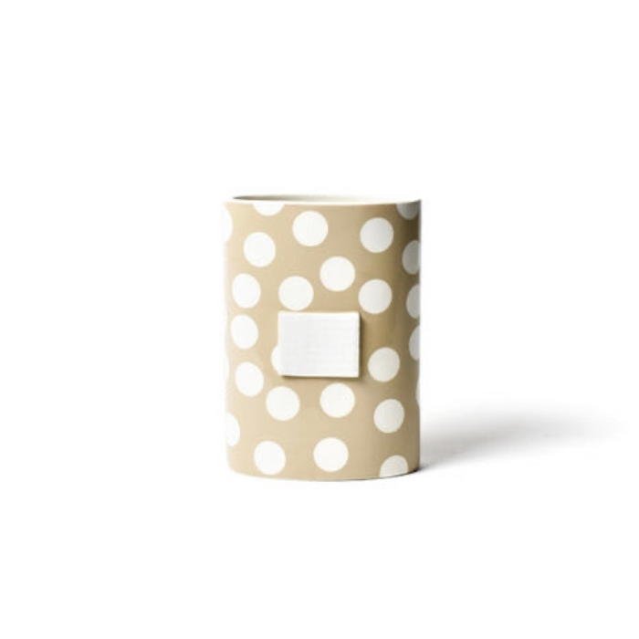 Happy Everything Neutral Dot Mini Oval Vase