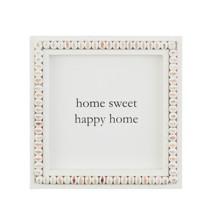 Mud Pie Home Sweet Home Beaded Square Plaque