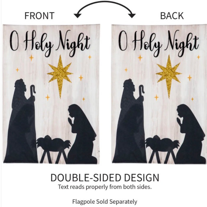 Nativity Silhouette Garden Linen Flag