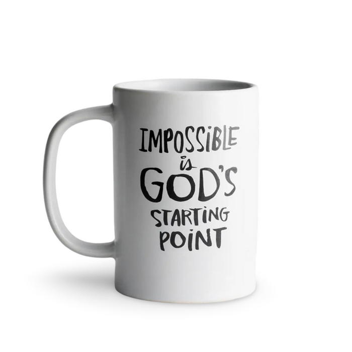 Impossible is God's Starting Point - True and Write Mug