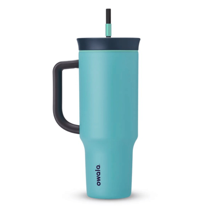 Owala Travel Tumbler - Stainless Steel- 40oz Grey/Teal - Splash Zone