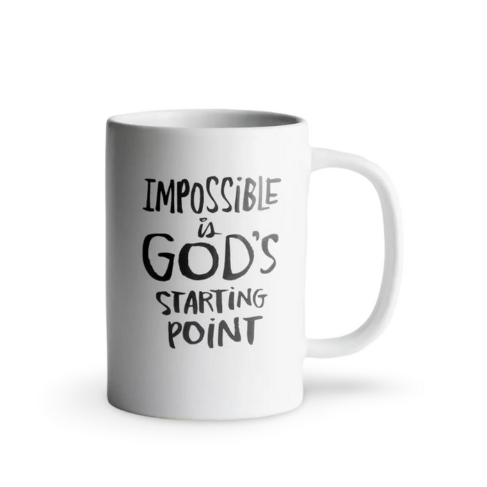 Impossible is God's Starting Point - True and Write Mug