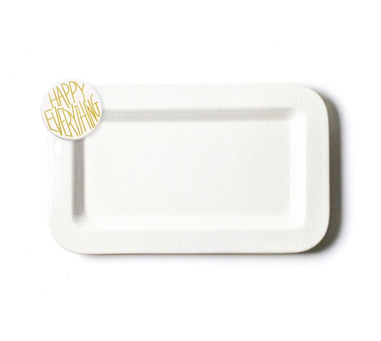 Happy Everything White Small Dot Mini Entertaining Rectangle Platter